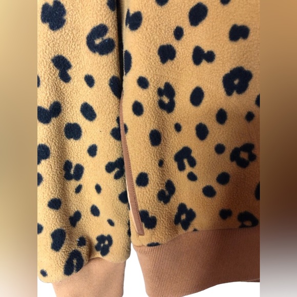 Madewell MWL Betterfleece Half-Zip Sweatshirt in Cheetah Print Size Small - Picture 3 of 7